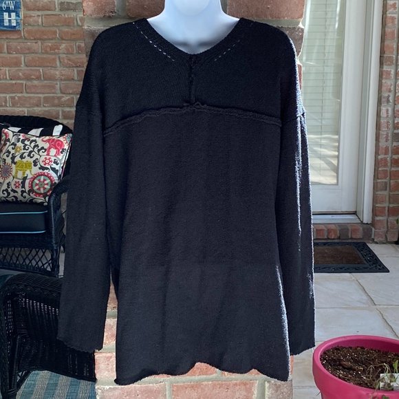 ASTR The Label Black Tunic Sweater M Laceup - Picture 3 of 7